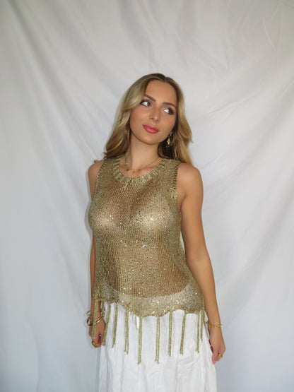 Gold Fringe Cami
