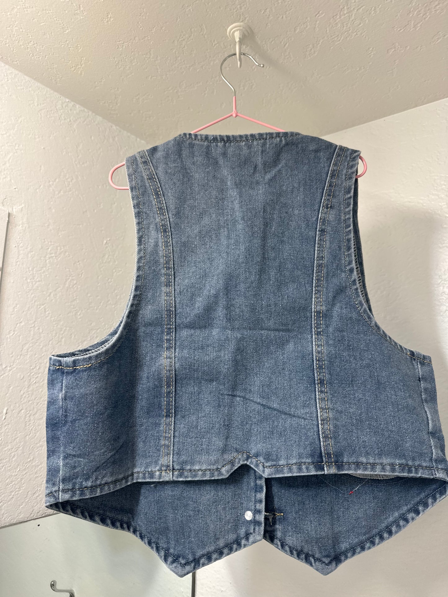 American Made denim mini vest