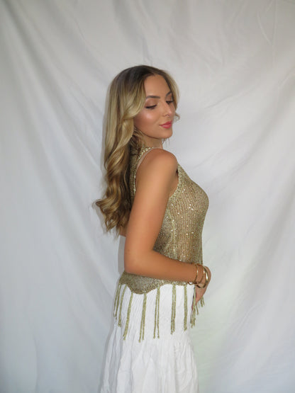Gold Fringe Cami