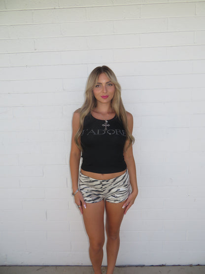 Zebra mini shorts