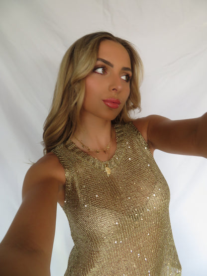 Gold Fringe Cami