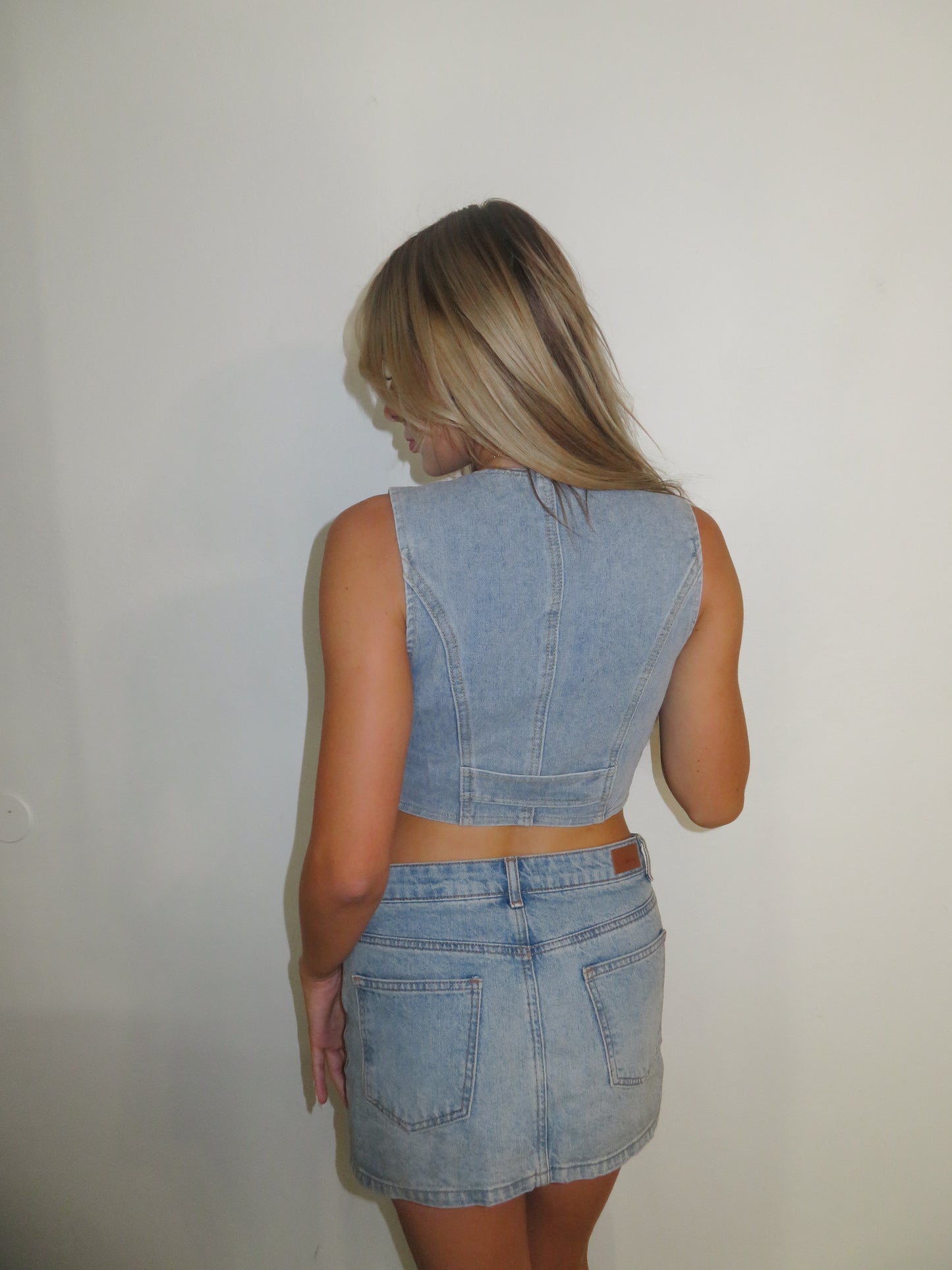 Pit Stop denim mini vest