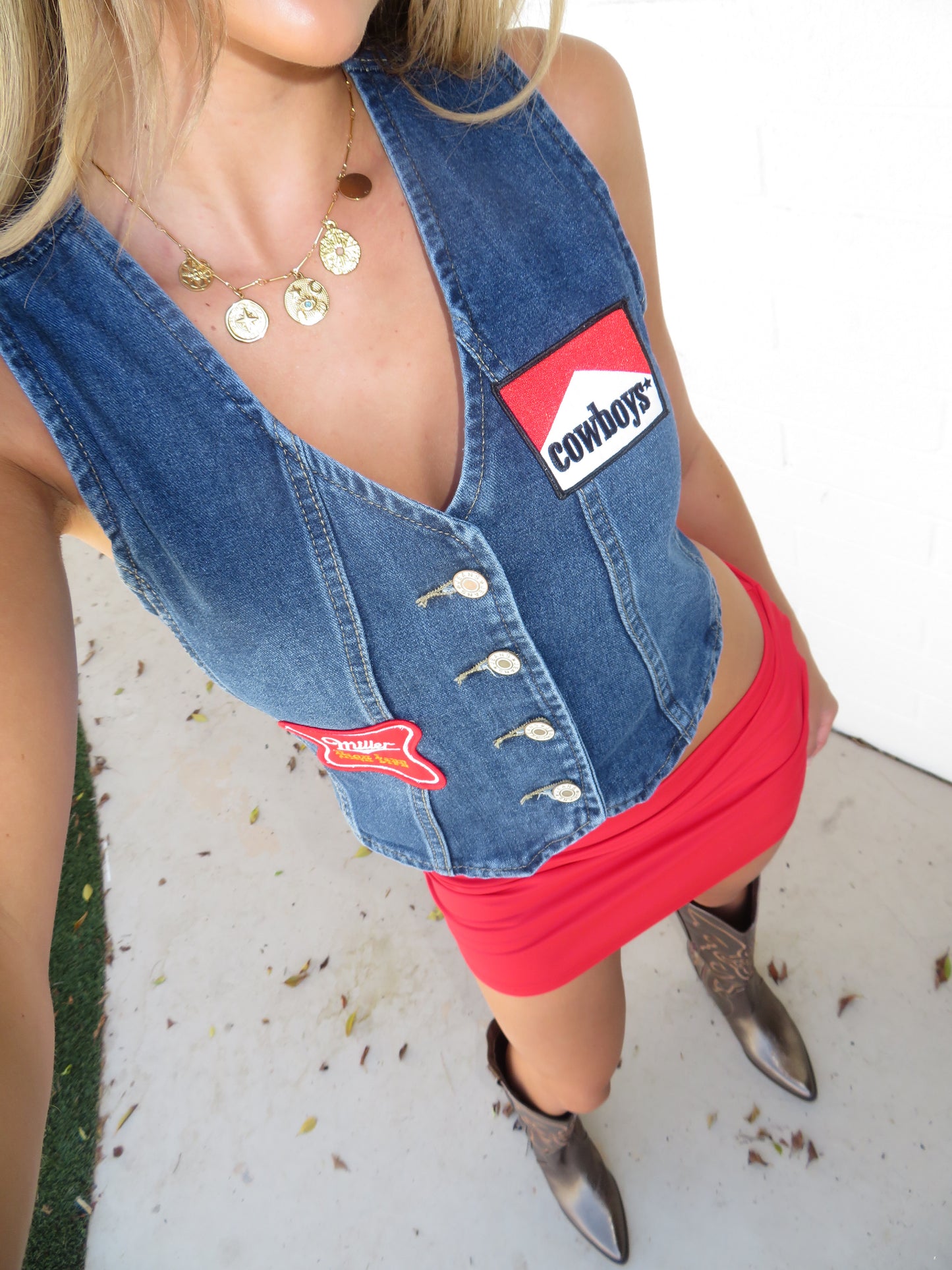 Cowboys denim mini vest
