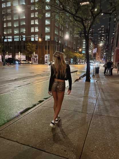 Leopard mini shorts