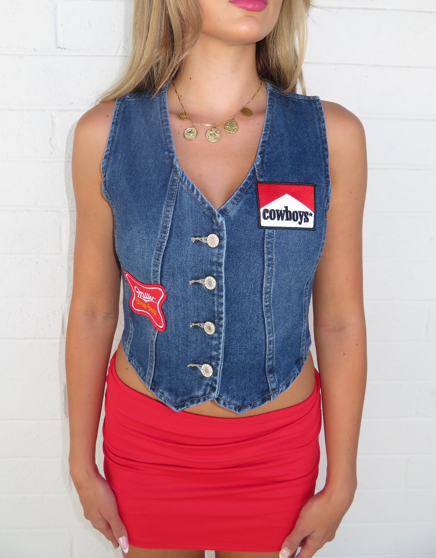 Cowboys denim mini vest