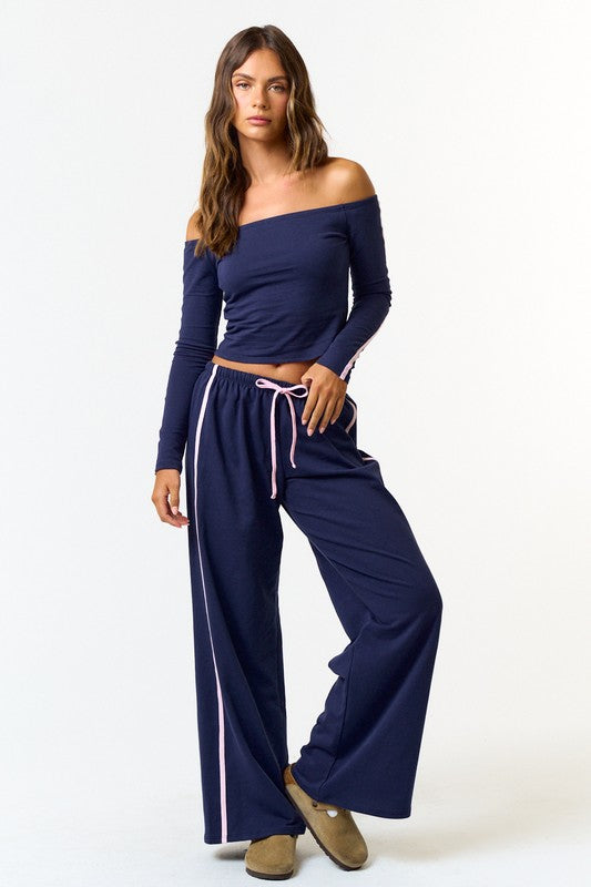 Navy Stripe Crop