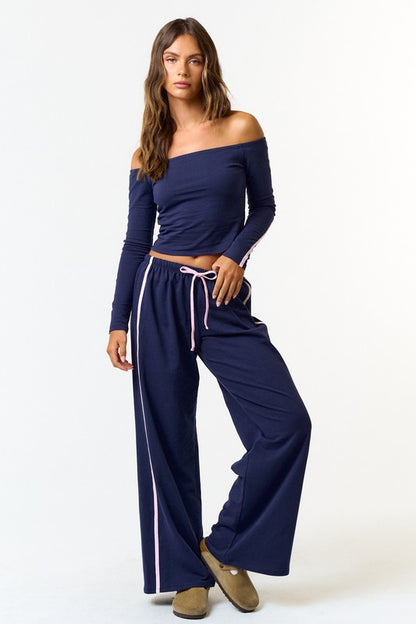 Navy Stripe Crop