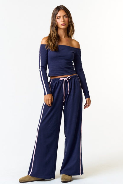Navy Stripe Crop