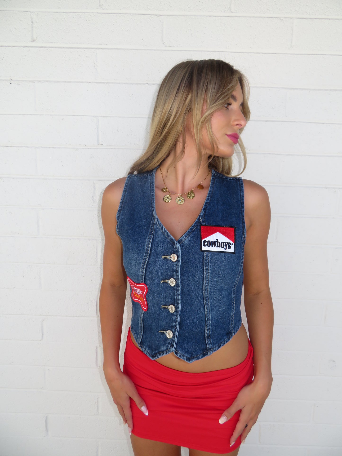 Cowboys denim mini vest