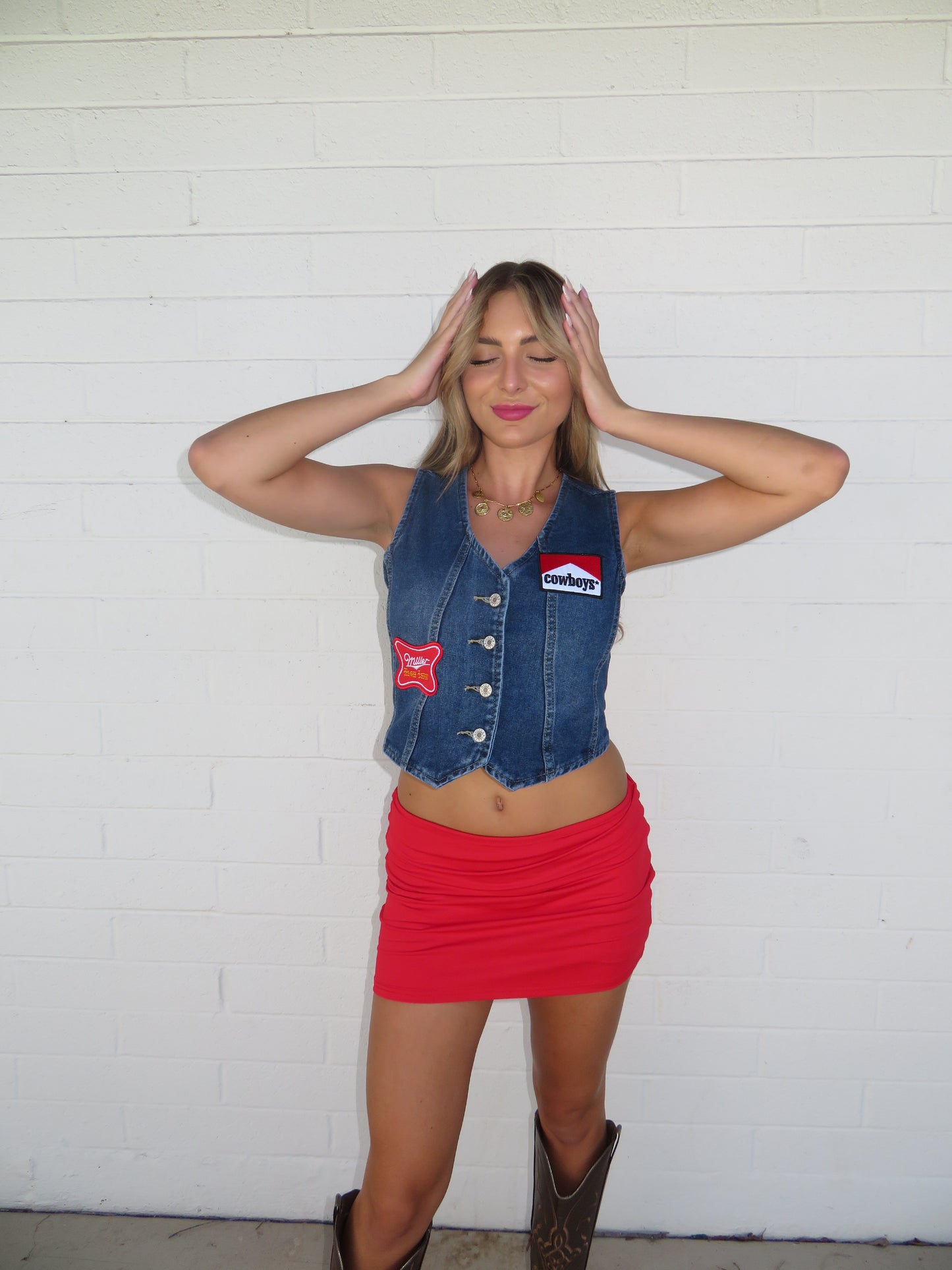 Cowboys denim mini vest