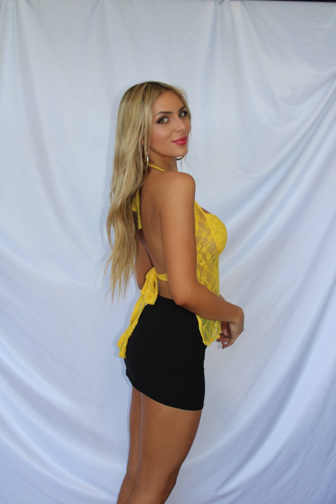 Y2k Lace Top - Yellow