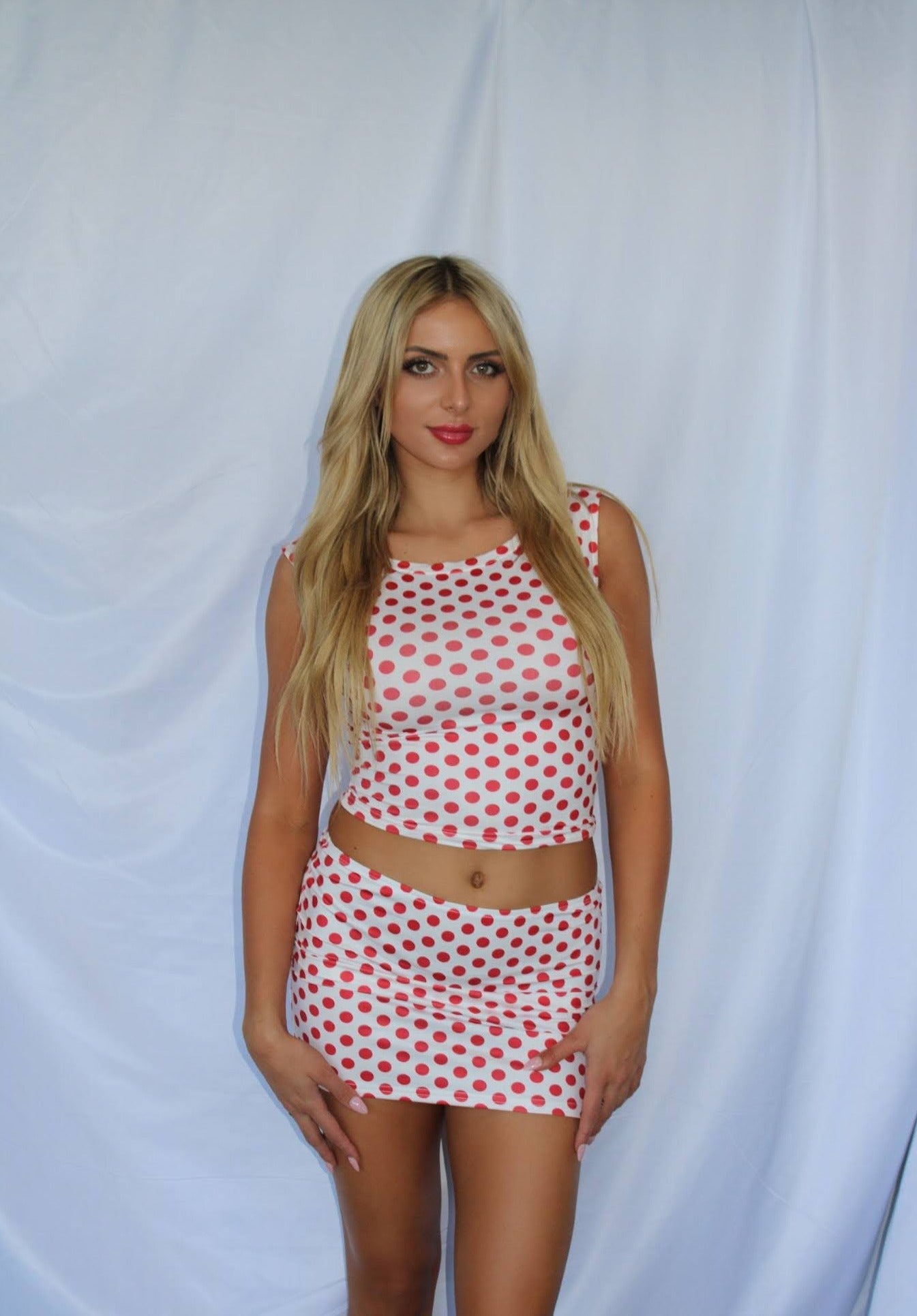 European summer mini skirt set