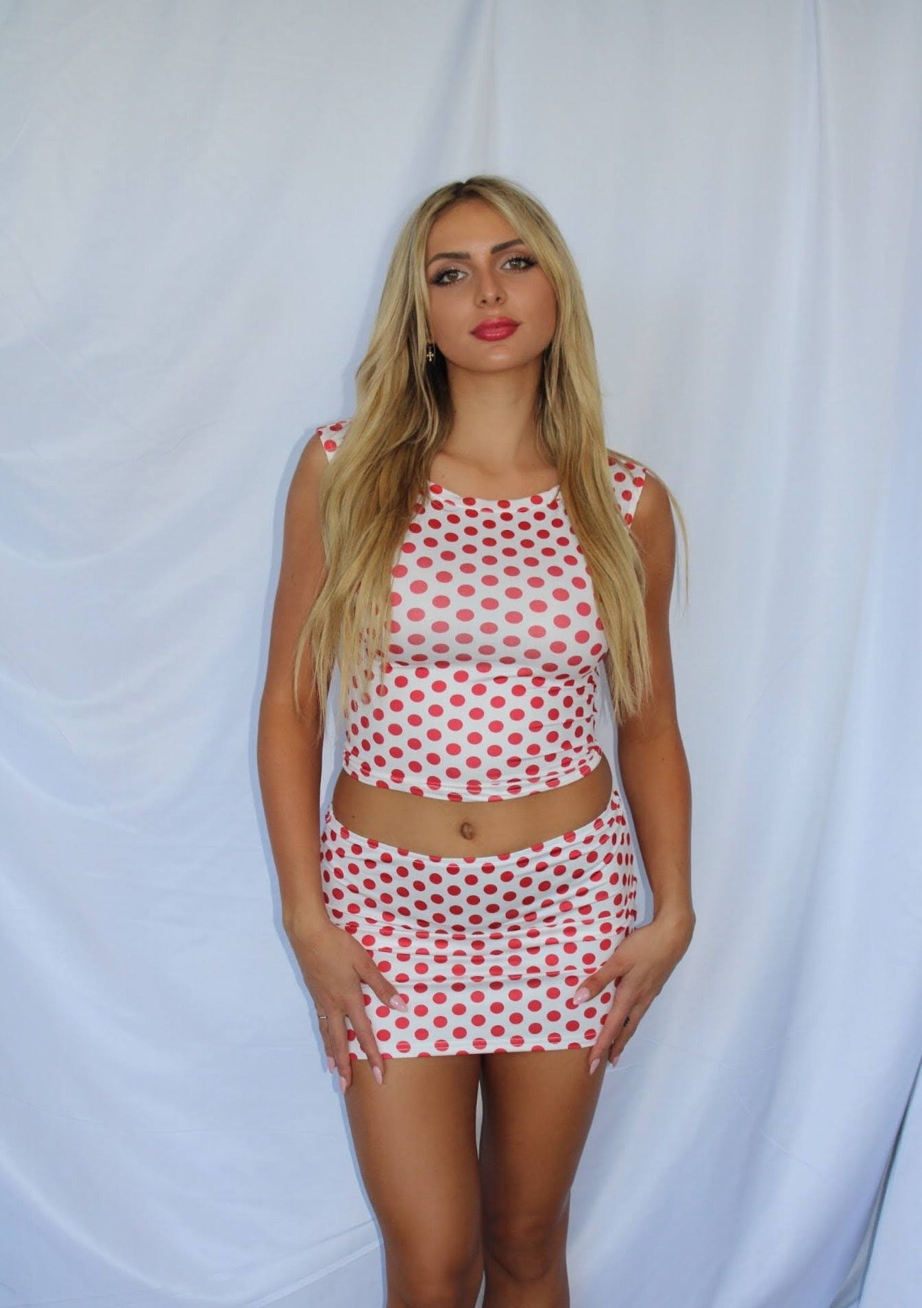 European summer mini skirt set