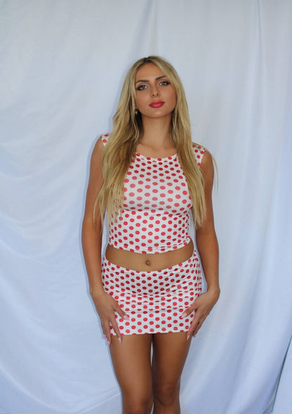 European summer mini skirt set